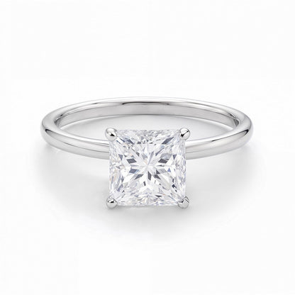Engagement ring 1.50Ct Princess Lab Grown IGI G/VS1 Diamond Ring in 14K White Gold 