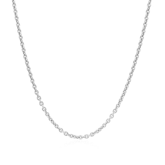 Sterling Silver Rhodium Plated Round Cable Chain (1.80 mm) 