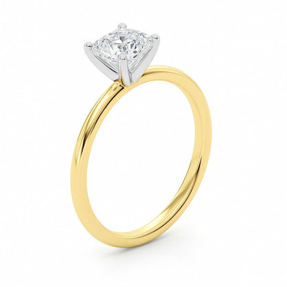 Engagement ring 1 Carat Cushion Lab Grown IGI G/VS1 Diamond Solitaire Ring in 10K Yellow Gold 