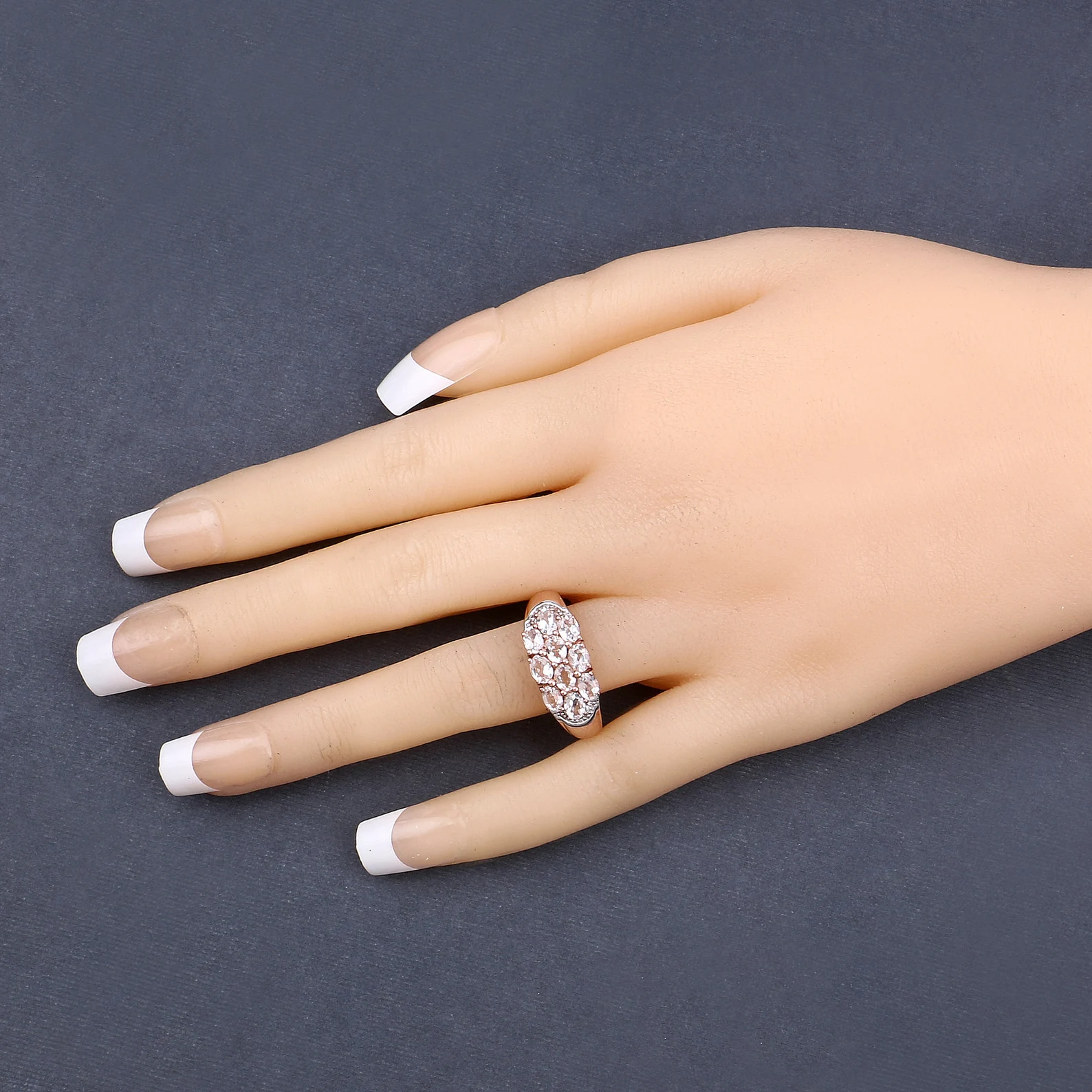 1.50 Carat Genuine Morganite .925 Sterling Silver Ring 