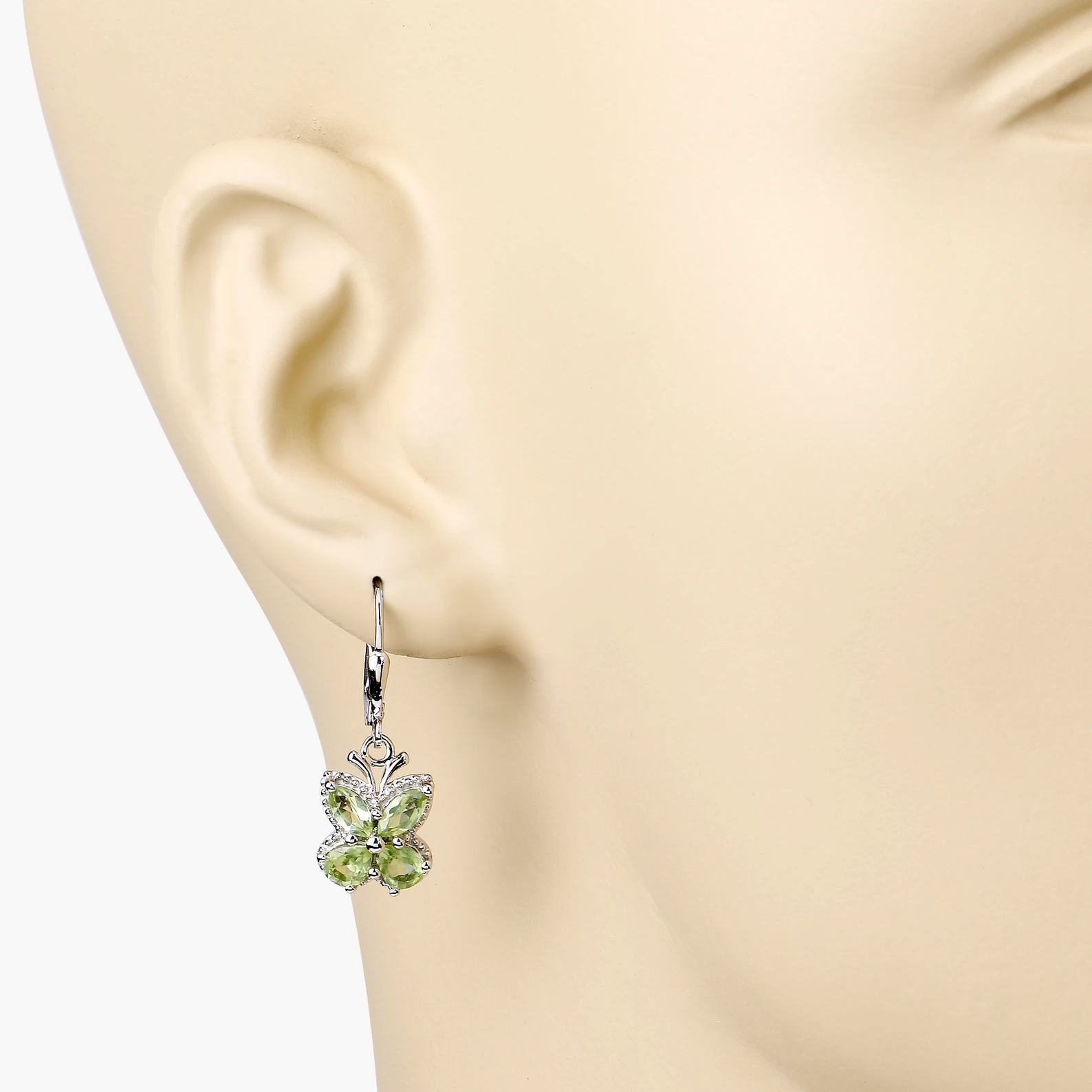 2.28 Carat Genuine Peridot .925 Sterling Silver Earrings 