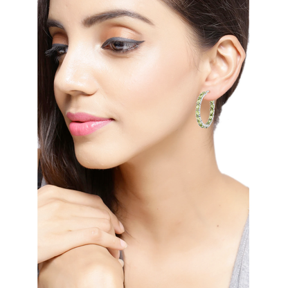 Peridot Hoop Earrings in .925 Sterling Silver 