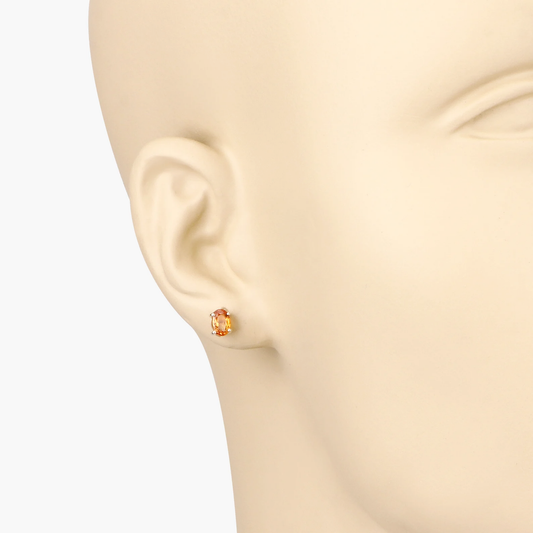 Earrings in 14K Yellow Gold with Orange Sapphires 