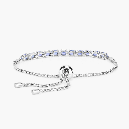 2.29 Carat Genuine Tanzanite .925 Sterling Silver Bracelet 