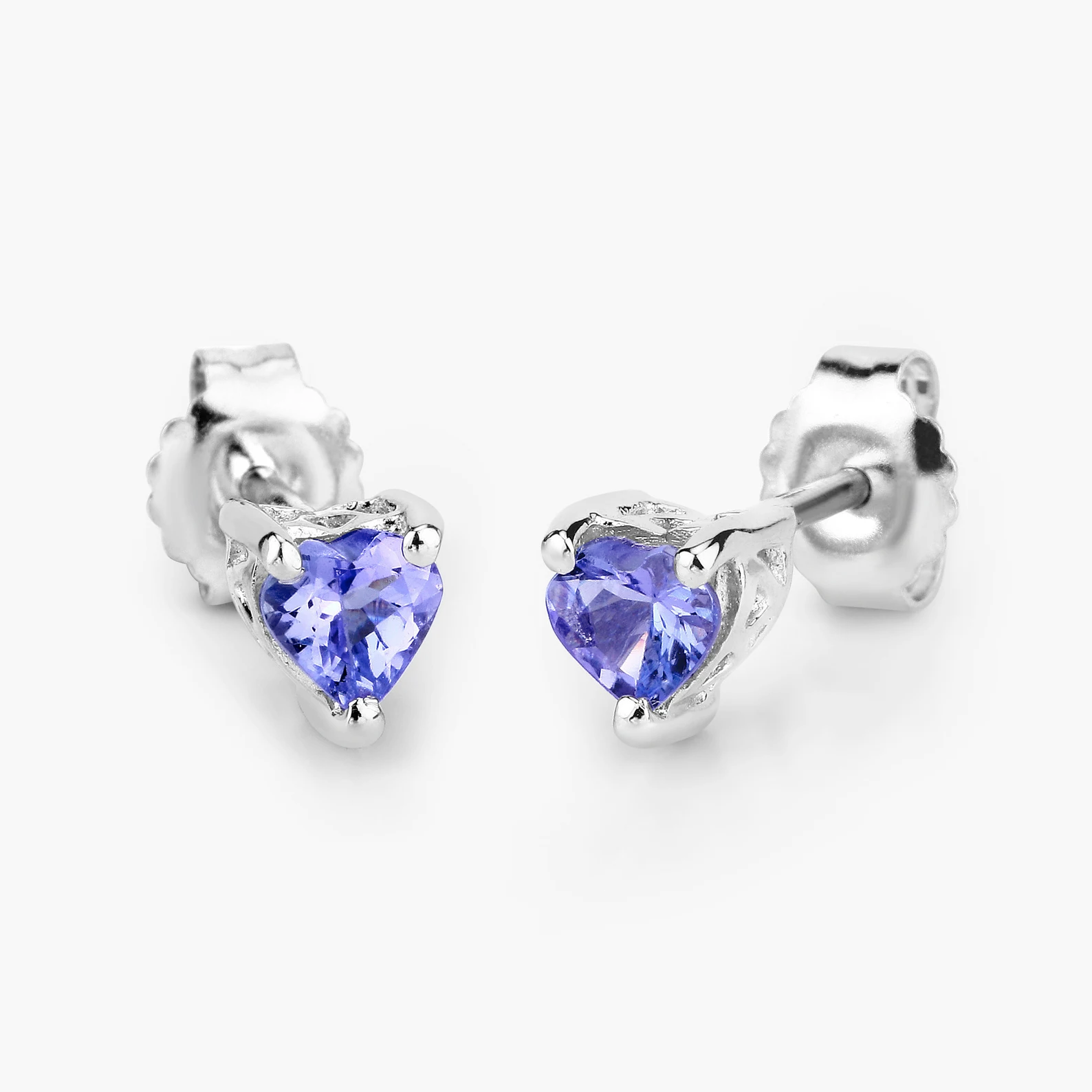 0.90 Carat Genuine Tanzanite .925 Sterling Silver Earrings 