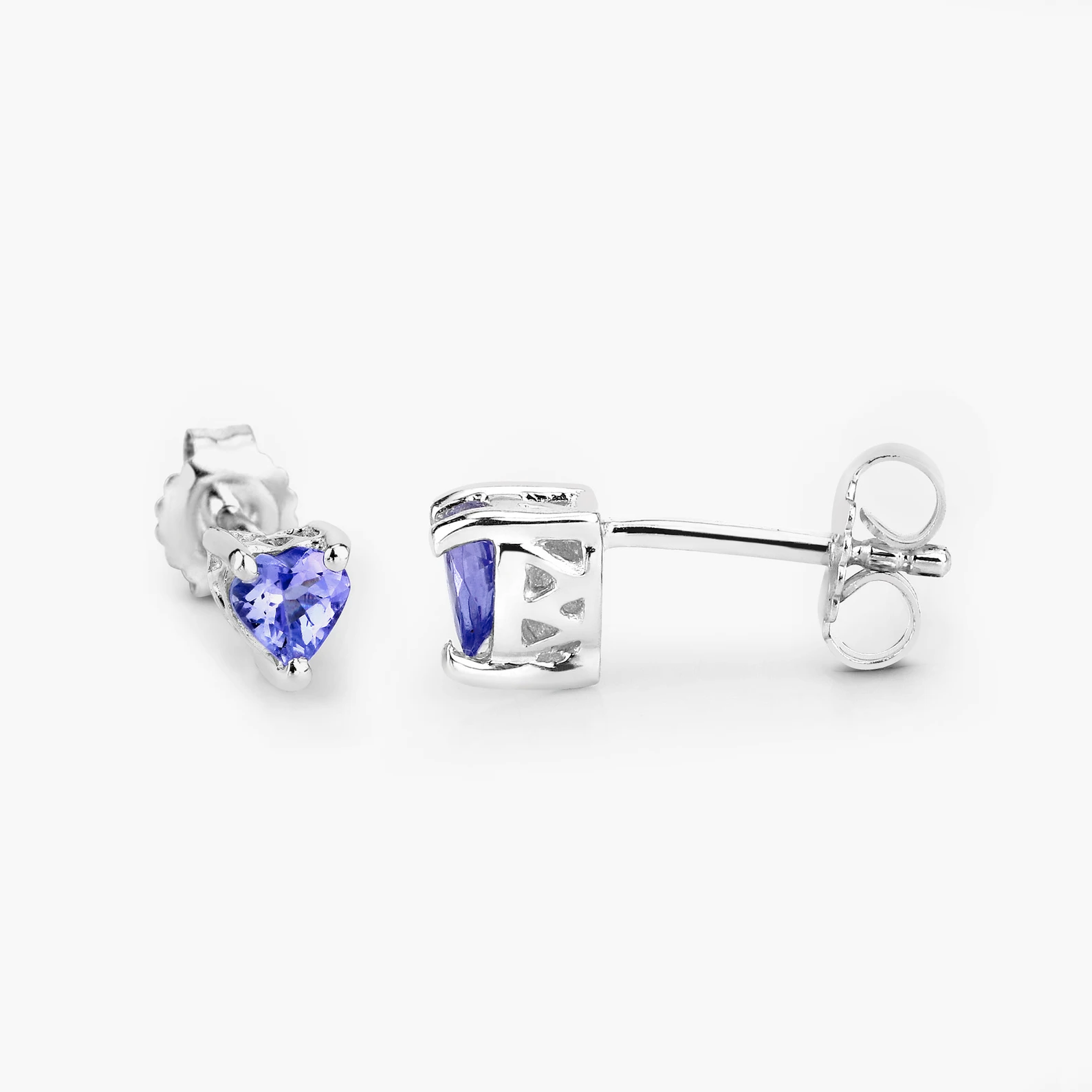 0.90 Carat Genuine Tanzanite .925 Sterling Silver Earrings 