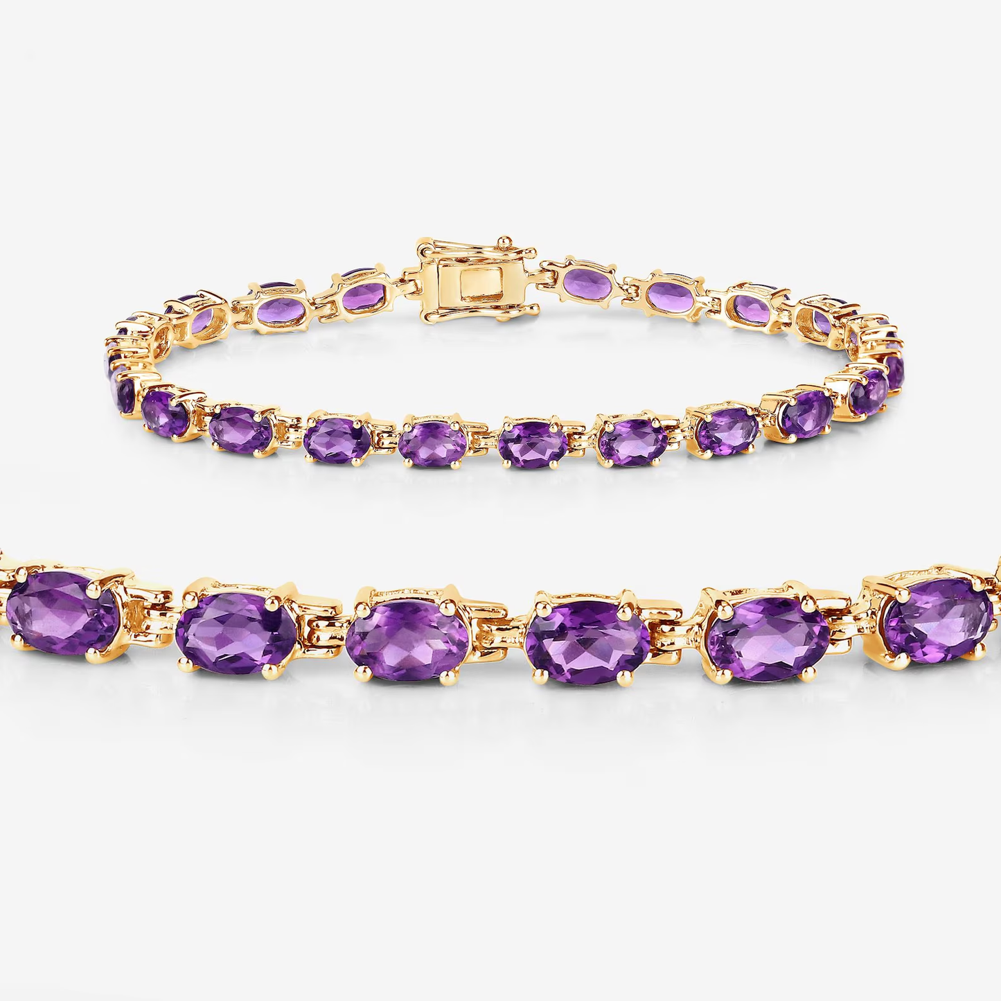 Oval Amethyst Tennis Bracelet