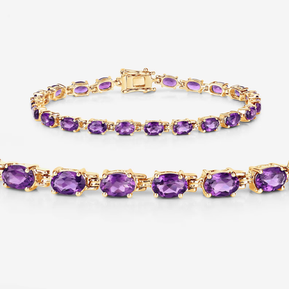 Oval Amethyst Tennis Bracelet