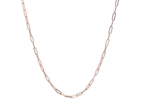 14k Rose Gold Adjustable Paperclip Chain (1.50 mm) heart