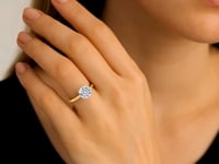 Engagement Ring 2 Carat Round Lab Grown IGI G/VS1 Diamond Solitaire Ring in 10K Yellow Gold