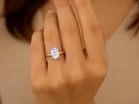 Engagement Ring 3 Carat Oval Lab Grown IGI G/VS1 Diamond Solitaire Ring in 10K Yellow Gold