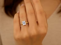 Engagement Ring 2 Carat Emerald Lab Grown IGI G/VS1 Diamond Solitaire Ring in 10K Yellow Gold