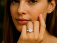 Engagement Ring 2 Carat Cushion Lab Grown IGI G/VS1 Diamond Solitaire Ring in 10K Yellow Gold