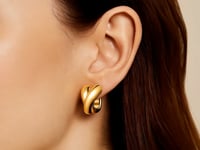 Crossover Hoop Earrings in 14K Yellow Gold
