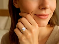 Engagement Ring 5 Carat Cushion Lab Grown IGI G/VS1 Diamond Solitaire Ring in 14K Yellow Gold