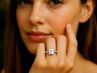 Engagement Ring 5 Carat Princess Lab Grown IGI G/VS1 Diamond Solitaire Ring in 14K Yellow Gold