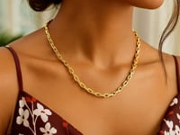 14k Yellow Gold Paperclip Chain Necklace