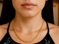 14k Yellow Gold Solid Diamond Cut Rope Chain (5.00 mm)