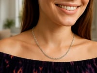 Sterling Silver Rhodium Plated Round Cable Chain (2.10 mm)