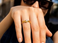 Star & Moon Ring in 10K Two Tone Gold