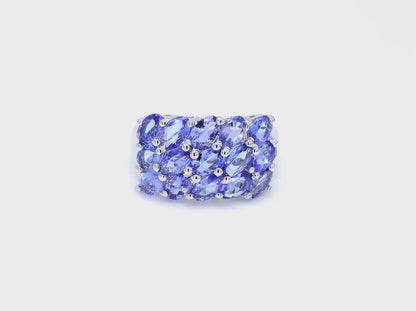3.75 Carat Genuine Tanzanite .925 Sterling Silver Ring
