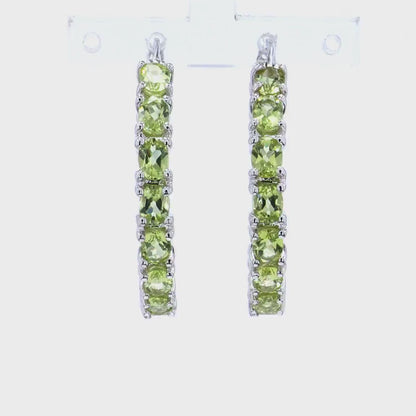 Peridot Hoop Earrings in .925 Sterling Silver