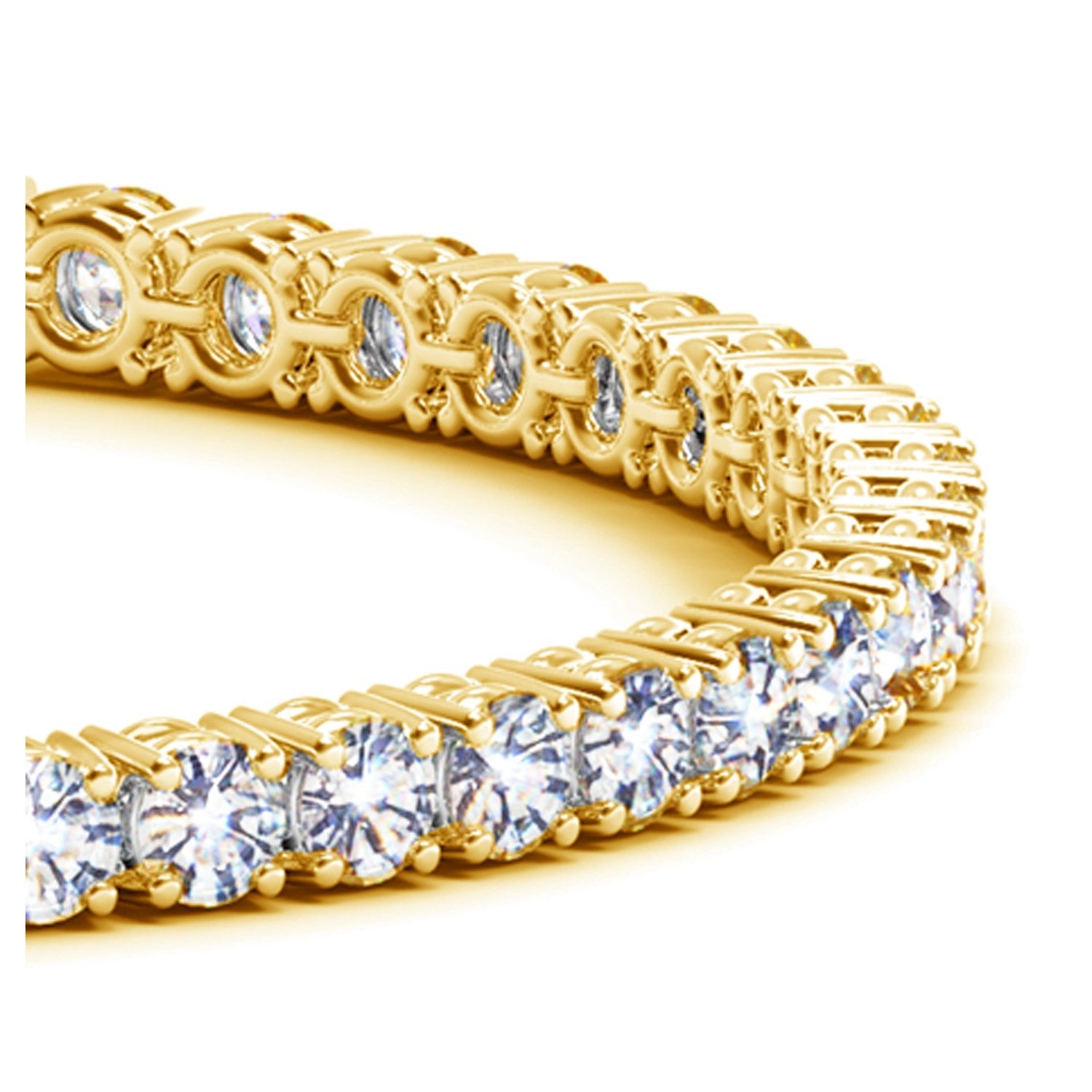 Lab Grown Round Diamond Tennis Bracelet in 14k Yellow Gold (10 cctw F/G  VS2/SI1) 