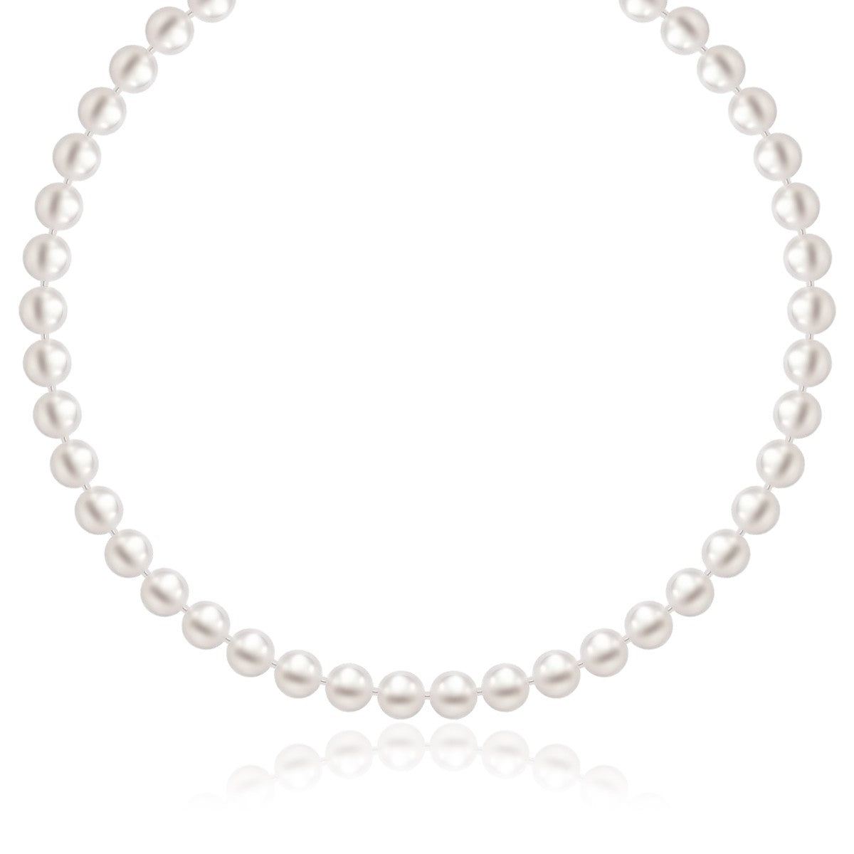 14k Yellow Gold Necklace with White Freshwater Cultured Pearls (6.0mm to 6.5mm) 