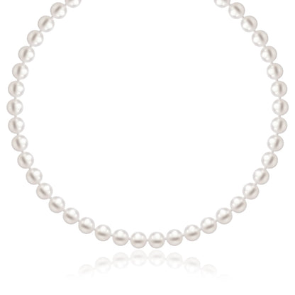 14k Yellow Gold Necklace with White Freshwater Cultured Pearls (6.0mm to 6.5mm) 