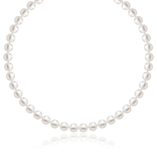 14k Yellow Gold Necklace with White Freshwater Cultured Pearls (6.0mm to 6.5mm) 