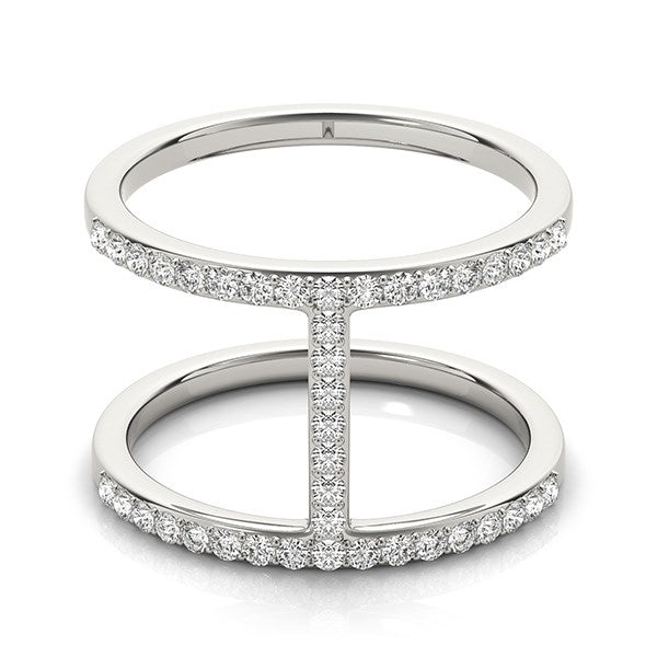 14k White Gold Dual Band Bridge Style Diamond Ring (3/8 cttw) 