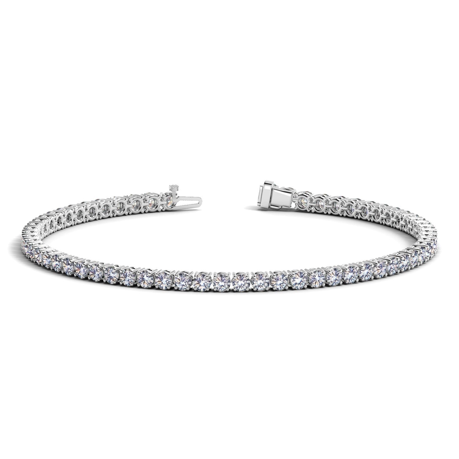 Lab Grown Round Diamond Tennis Bracelet in 14k White Gold (4 cctw F/G  VS2/SI1) 