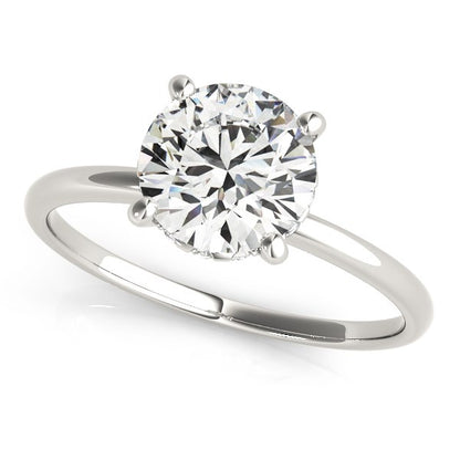 14k White Gold Prong Set Round Diamond Engagement Ring (2 cttw) 