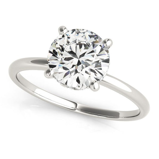 14k White Gold Prong Set Round Diamond Engagement Ring (2 cttw) 