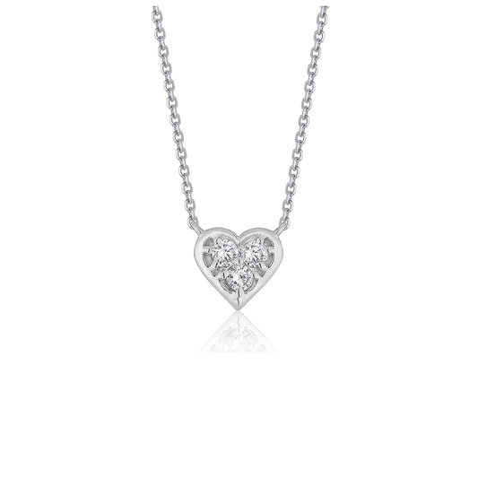 Diamond Heart Design Pendant in 14k White Gold 