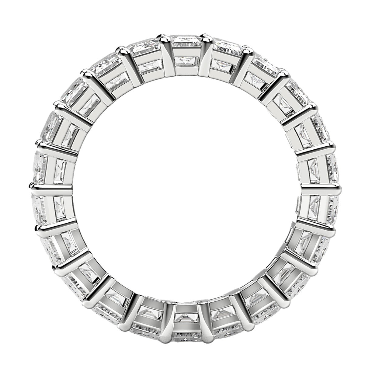 Emerald Cut Lab Grown Diamond Eternity Ring in 14k White Gold (4 cttw FG/VS2) 