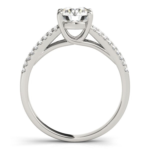 14k White Gold Split Shank Round Diamond Engagement Ring (1 1/8 cttw) 