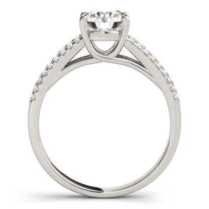 14k White Gold Split Shank Round Diamond Engagement Ring (1 1/8 cttw) 