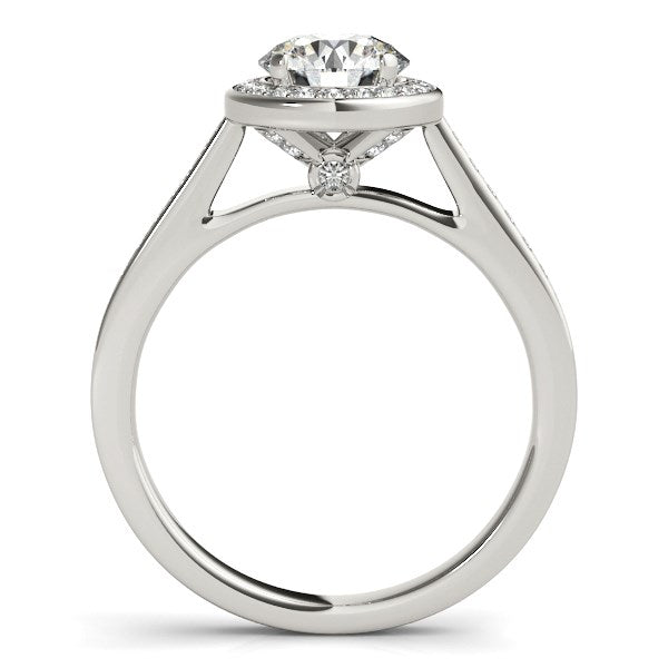 14k White Gold Halo Round Diamond Engagement Ring (1 1/4 cttw) 