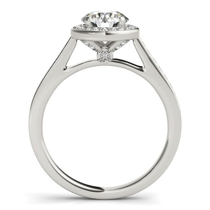 14k White Gold Halo Round Diamond Engagement Ring (1 1/4 cttw) 