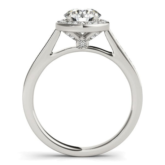 14k White Gold Halo Round Diamond Engagement Ring (1 1/4 cttw) 