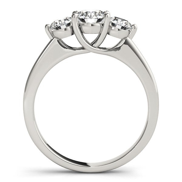 14k White Gold Classic 3 Stone Round Diamond Engagement Ring (1 cttw) 