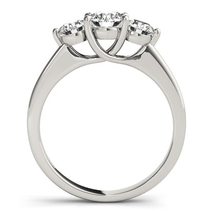 14k White Gold Classic 3 Stone Round Diamond Engagement Ring (1 cttw) 