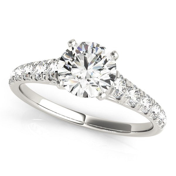 14k White Gold Prong Set Graduated Diamond Engagement Ring (1 7/8 cttw) 