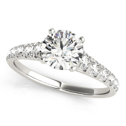 14k White Gold Prong Set Graduated Diamond Engagement Ring (1 7/8 cttw) 