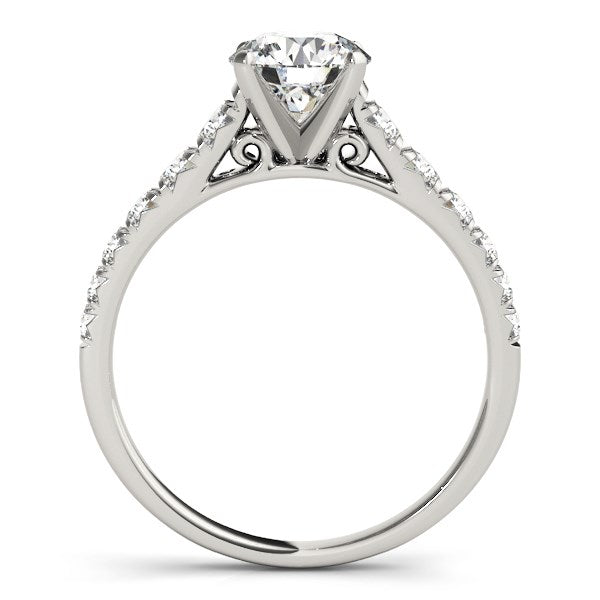 14k White Gold Prong Set Graduated Diamond Engagement Ring (1 7/8 cttw) 