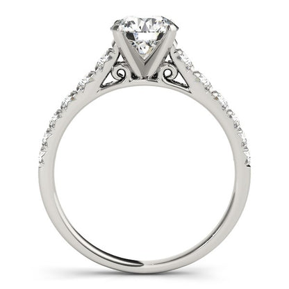 14k White Gold Prong Set Graduated Diamond Engagement Ring (1 7/8 cttw) 