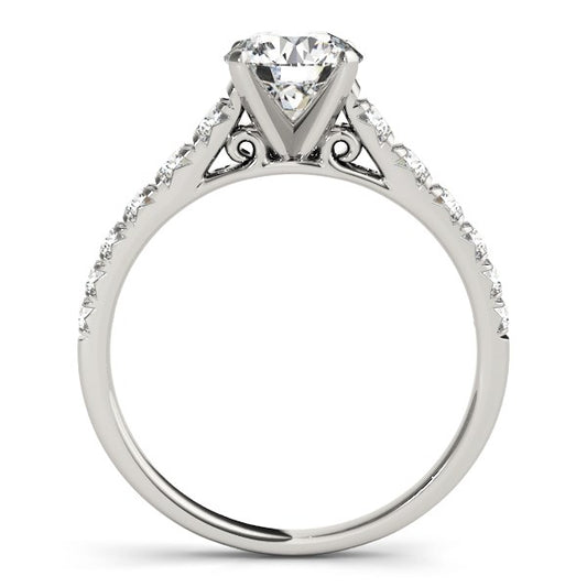 14k White Gold Prong Set Graduated Diamond Engagement Ring (1 7/8 cttw) 
