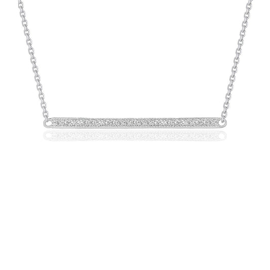 Diamond Bar Pendant in 14k White Gold (1/4 cttw) 