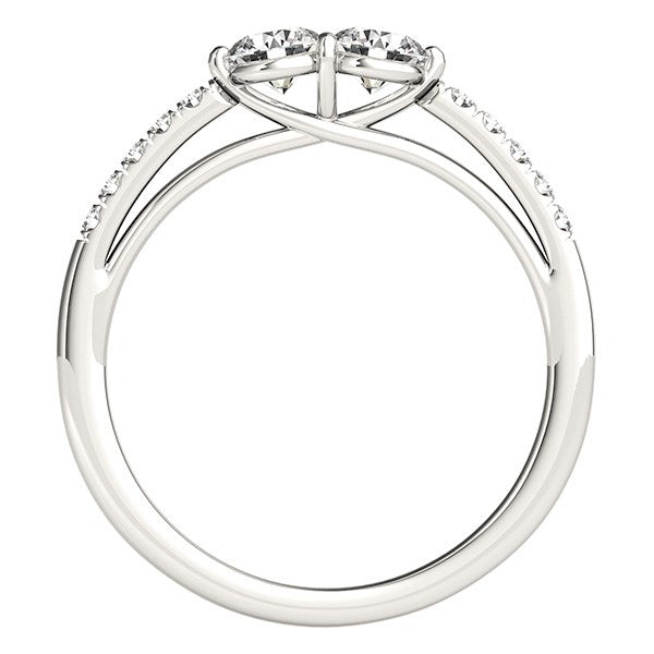 14k White Gold Two Stone Round Diamond Ring (5/8 cttw) 